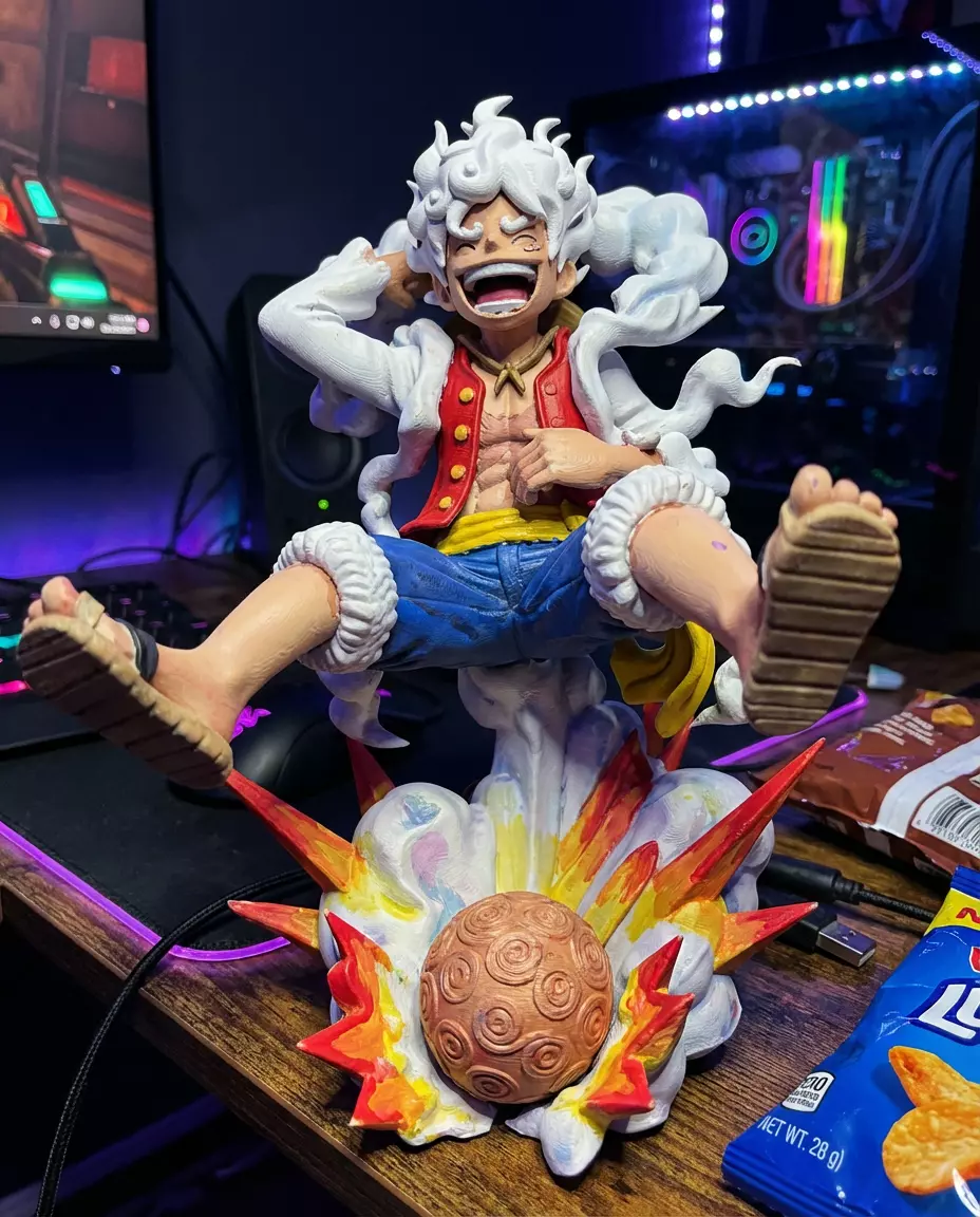 Luffy Gear 5 Joyboy Figure - One Piece Sun God Nika Statue Free 3D print model