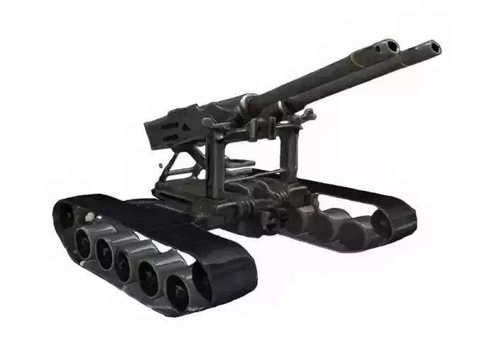 Futuristic Sci-Fi Twin-Barrel Mobile Artillery 