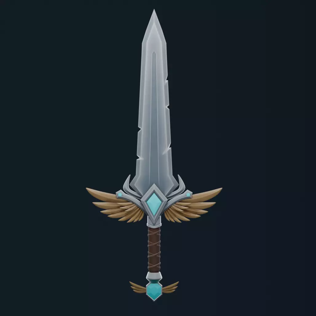 Stylized Fantasy Sword Low-poly 3D model