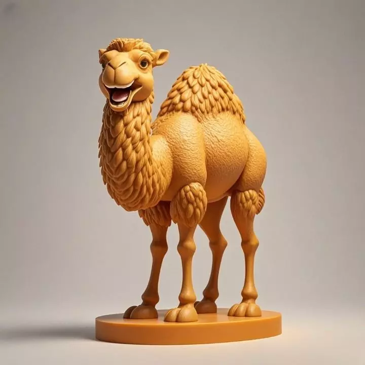 3443 Laughing Camel 3D Printed Full Figure Statue STL 3D print model