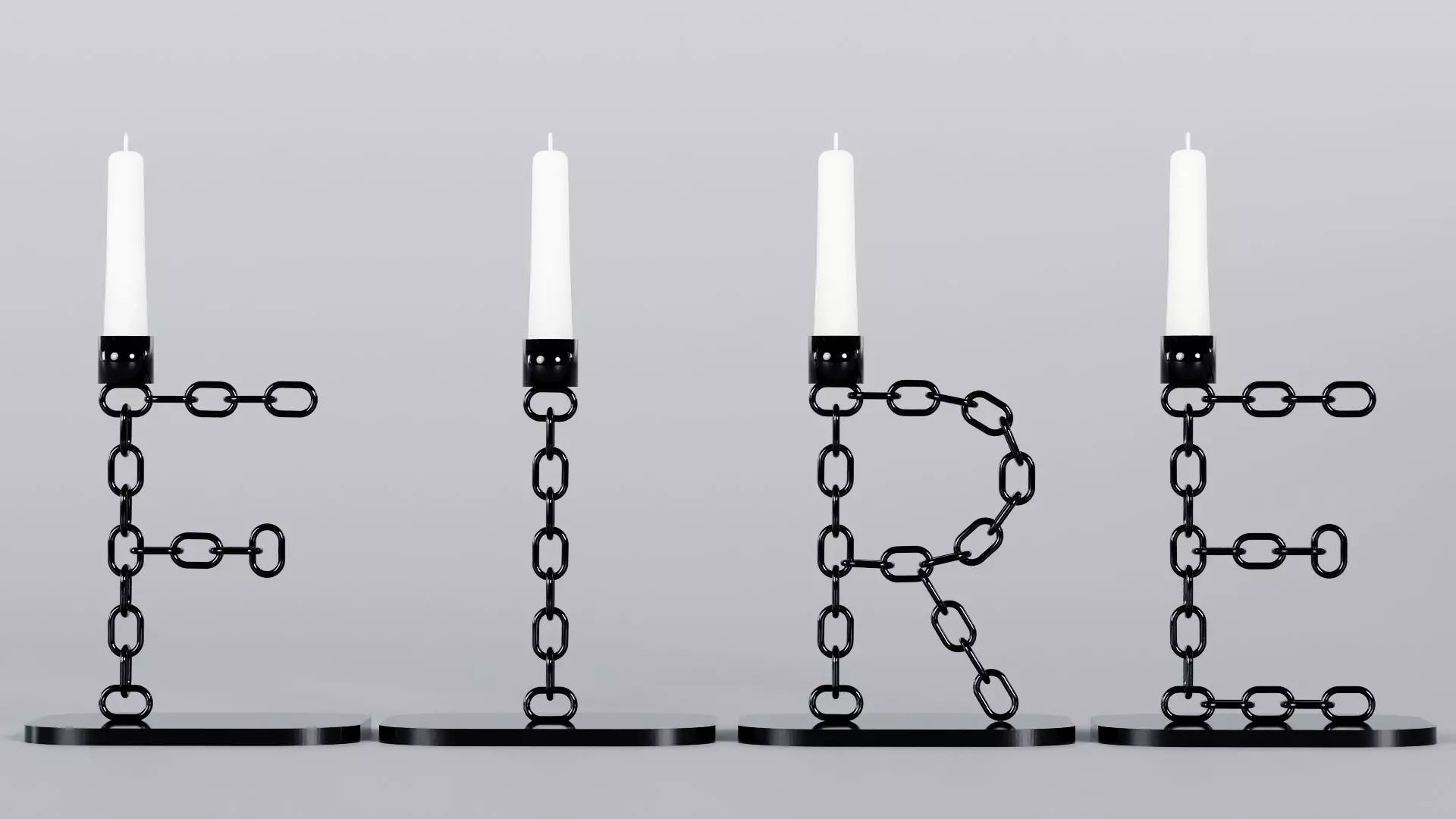 Fire Black Candleholder 3D Model True Render UV 4K PBR Texture Low-poly 3D model