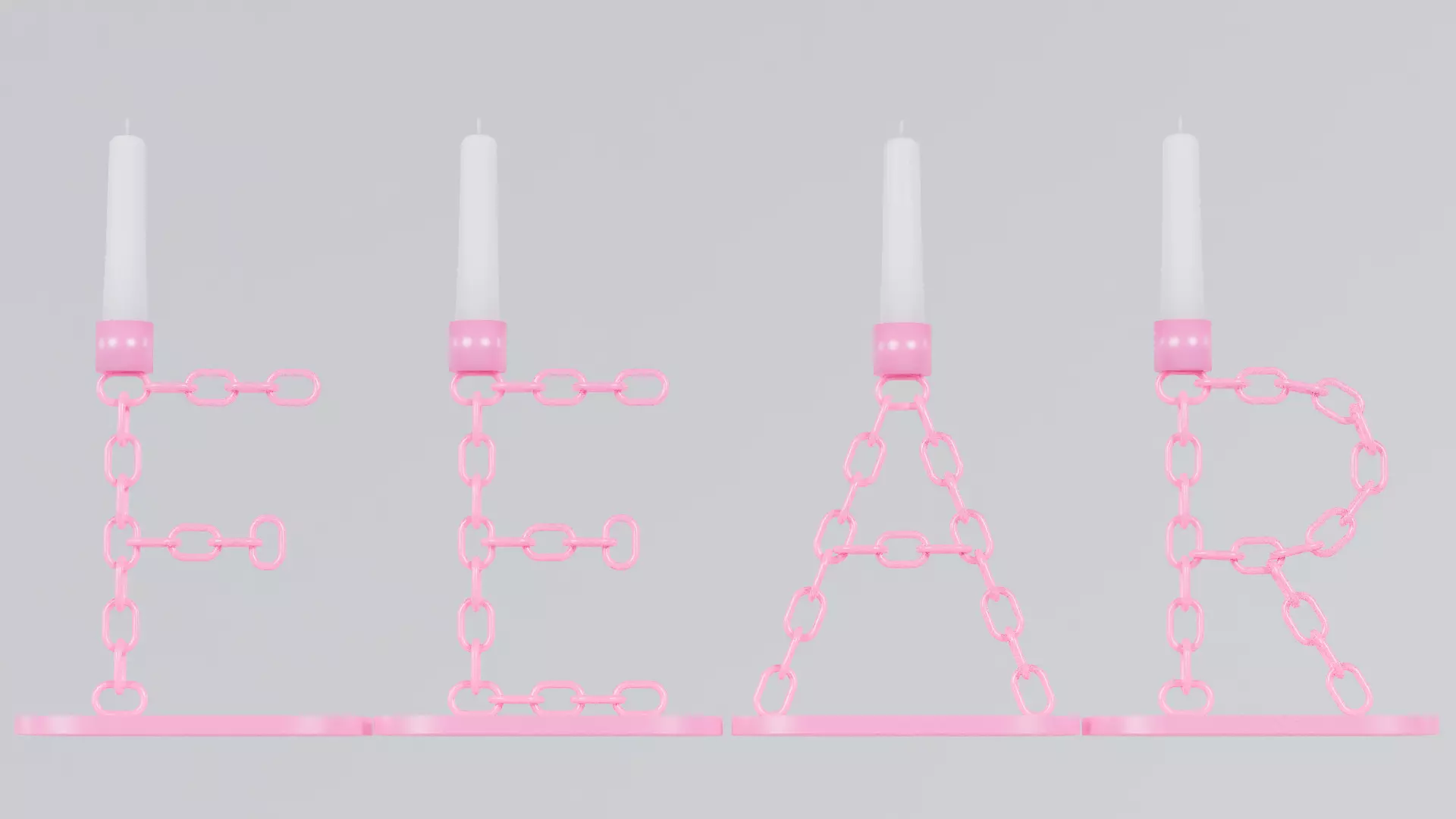 Fear Sweet Pink Candleholder 3D Model Unwrapped UV Low-poly 3D model