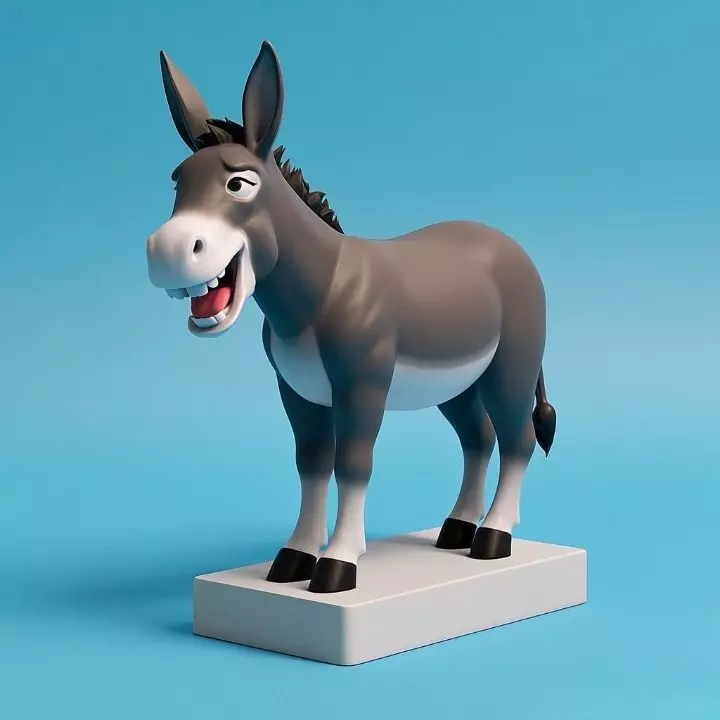 3445 Laughing Donkey 3D Printed Full Figure humor STL 3D print model
