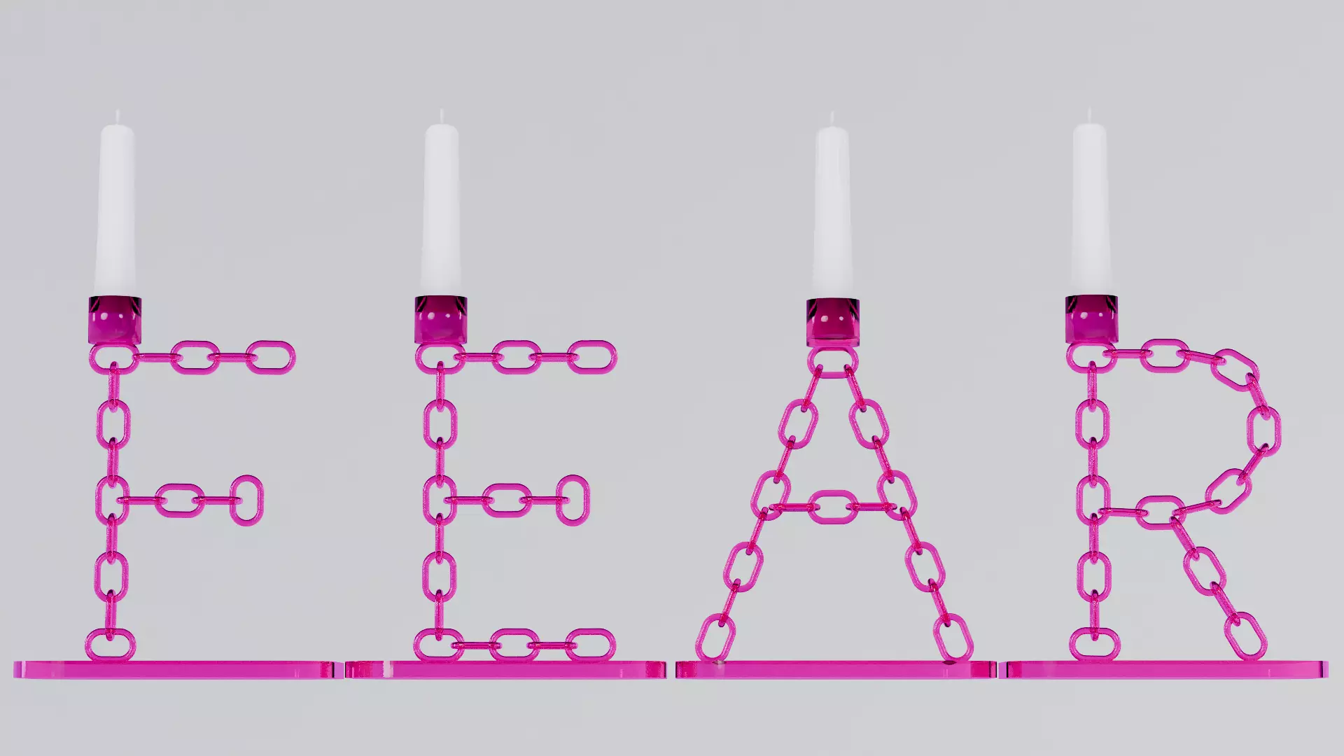 Fear Pink Glass Candleholder 3D Model Unwrapped UV Low-poly 3D model