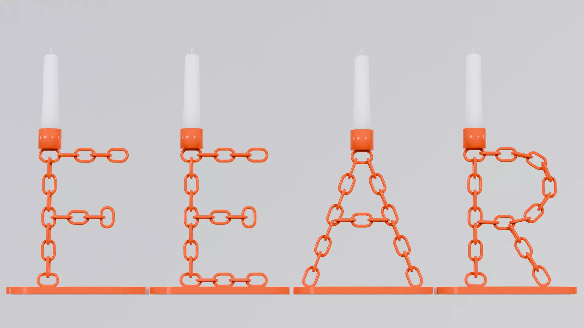 Fear Orange Candleholder 3D Model Unwrapped UV Low-poly 3D model