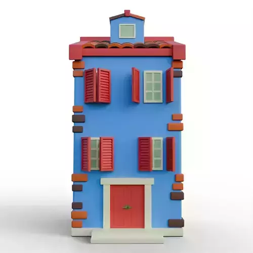 Stylized Floating Island House 02