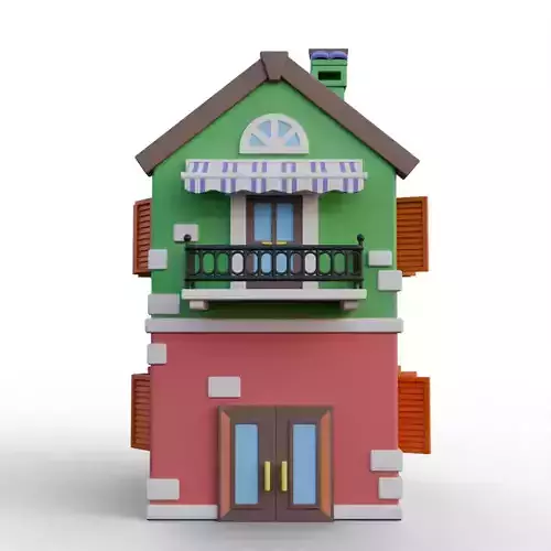 Stylized Floating Island House 03