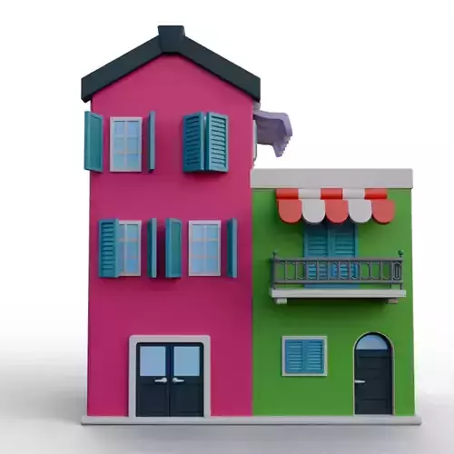 Stylized Floating Island House 06