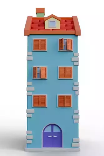 Stylized Floating Island House 08