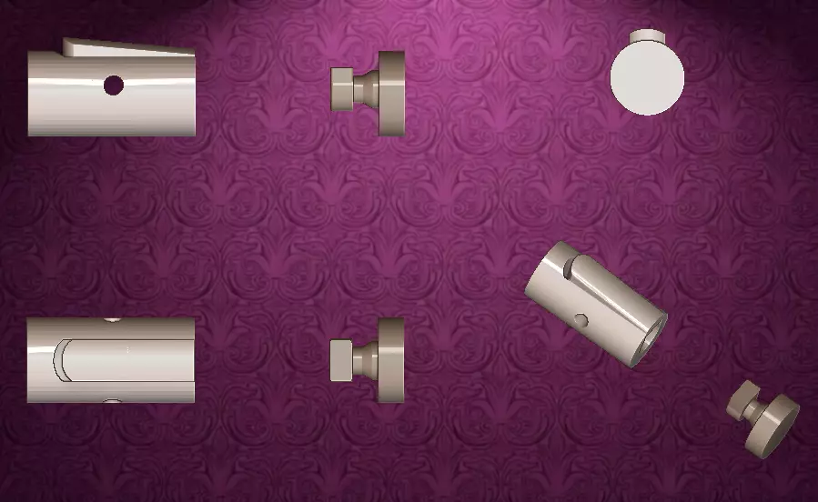 Column Bayonet Clasps Low-poly 3D model