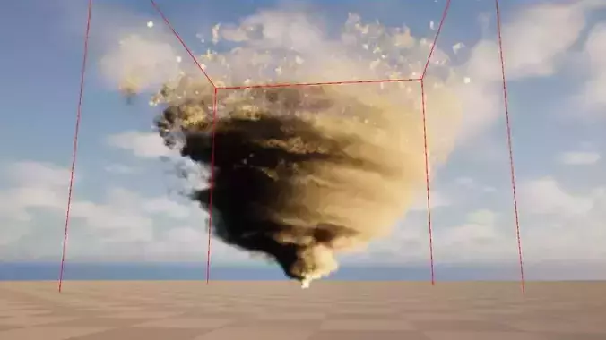 Unreal Engine 5 Niagara system Twister Tornado animation Low-poly 3D model