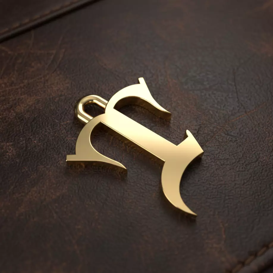 Gothic Letter T Pendant 3D print model