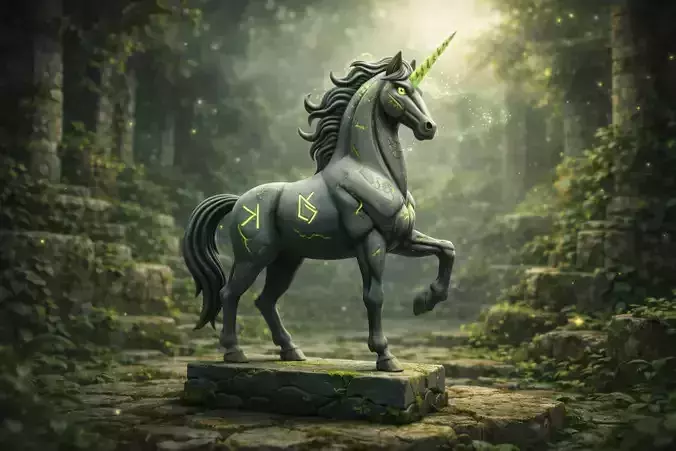 Stone Unicorn Guardian Statue