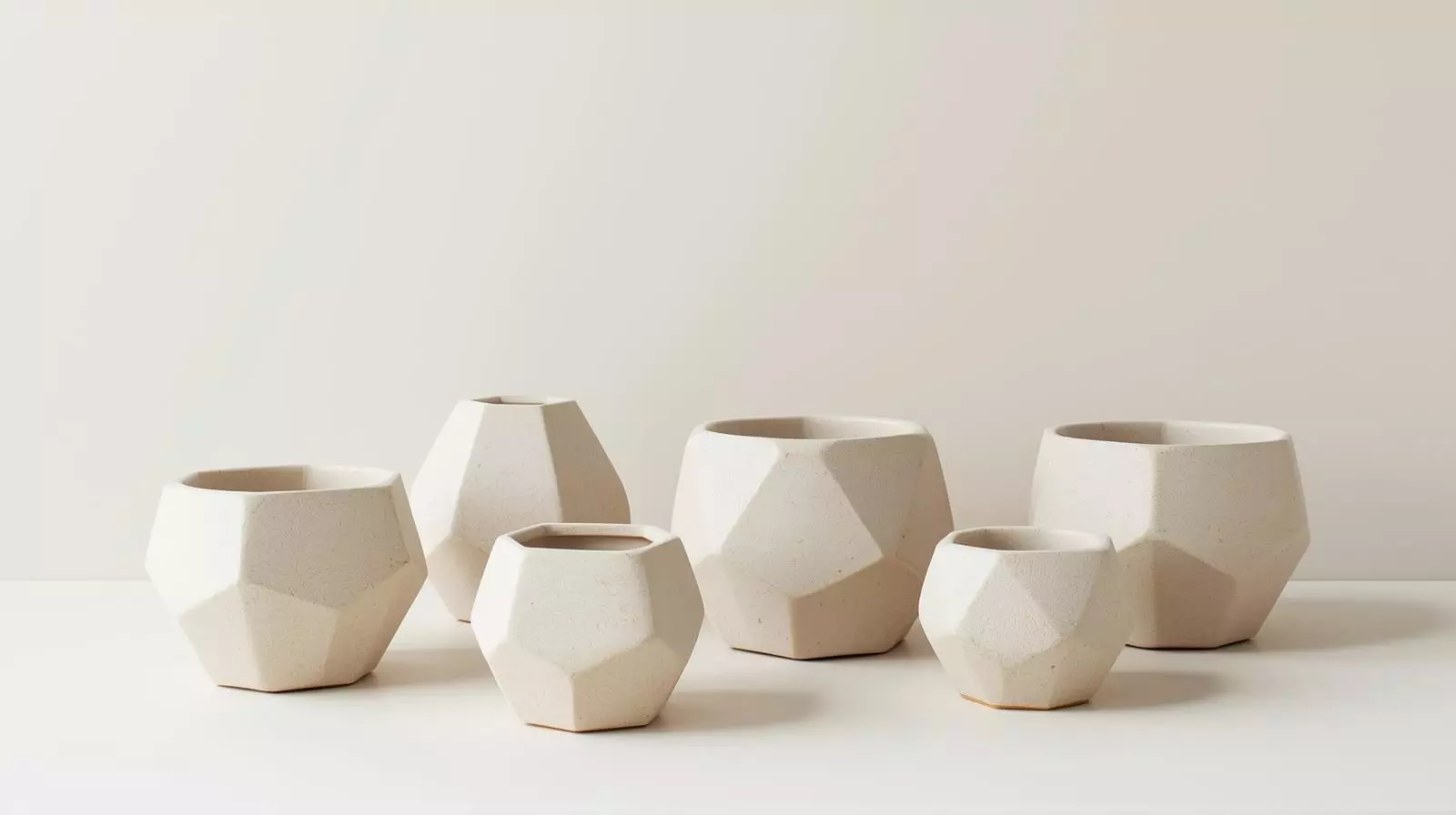 Minimalist Planter Pot Set 6 Modern Plant Pots 3D Print STL 3D print model