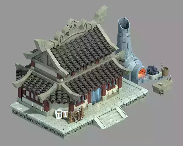 Peach Blossom Island - Blacksmith Shop 21 3D model
