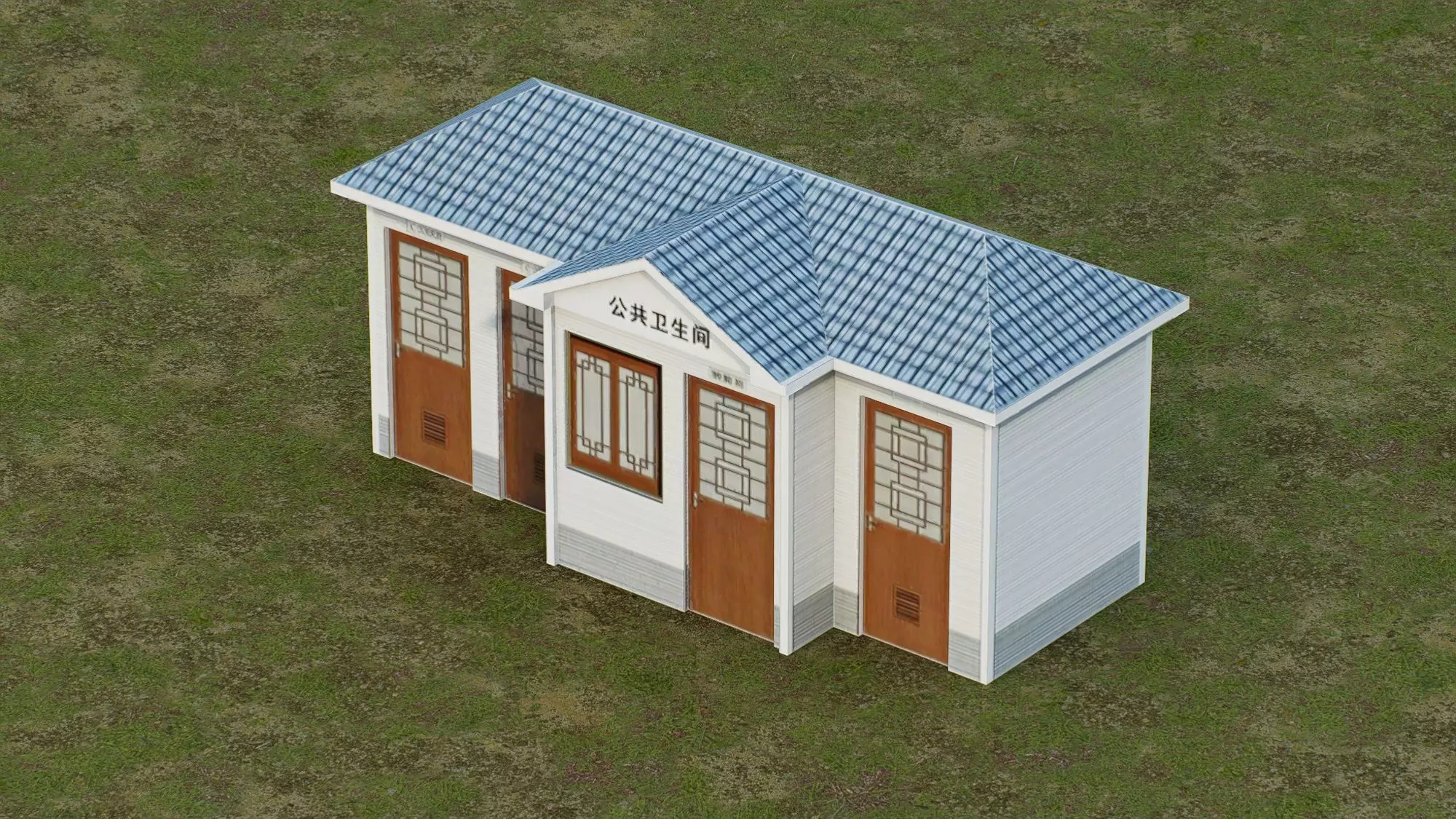 Public restroom Low-poly 3D model