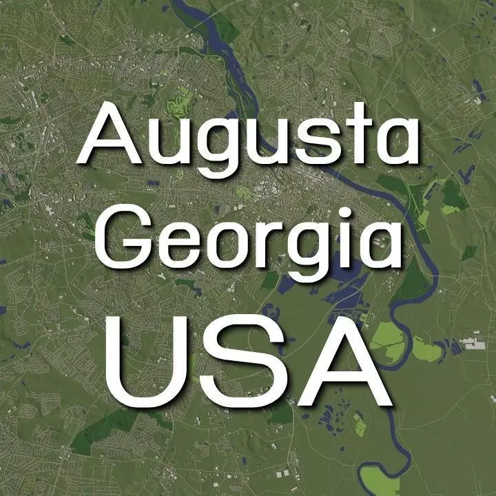 Augusta Georgia USA in 20 km x 20 km - city and urban 3D model