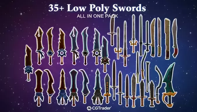 Low Poly Concept Sword - Legarta 3D model | CGTrader