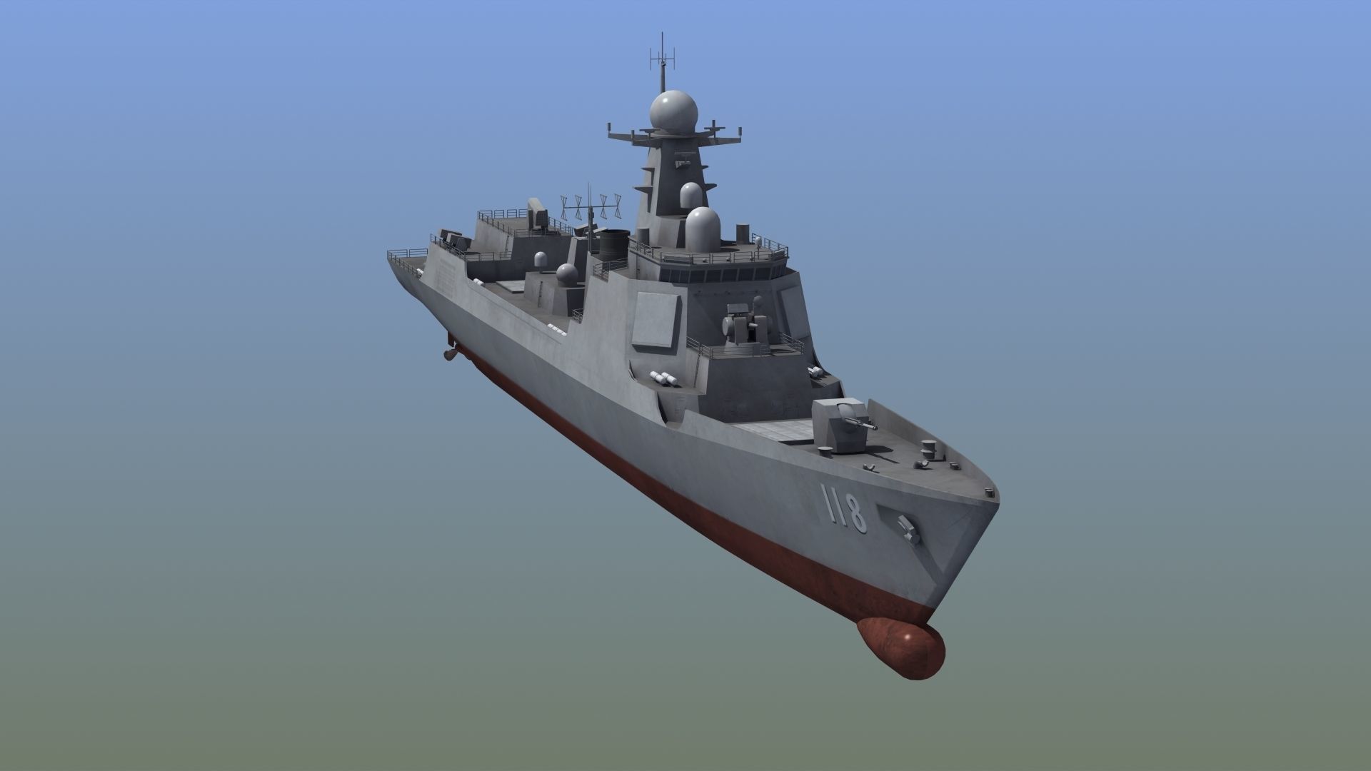 Chinese DDG 052D Destroyer 3D model_4