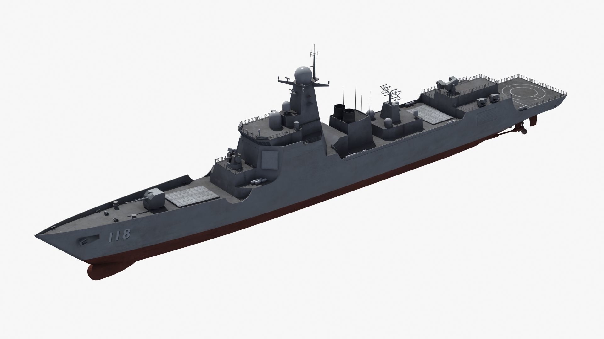Chinese DDG 052D Destroyer 3D model_2