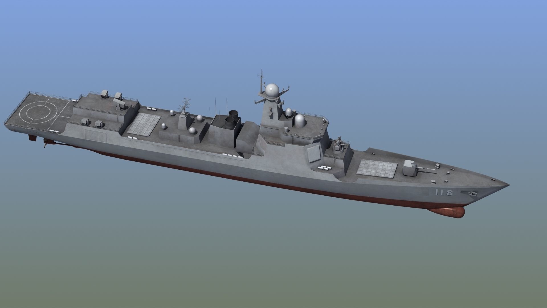 Chinese DDG 052D Destroyer 3D model_22