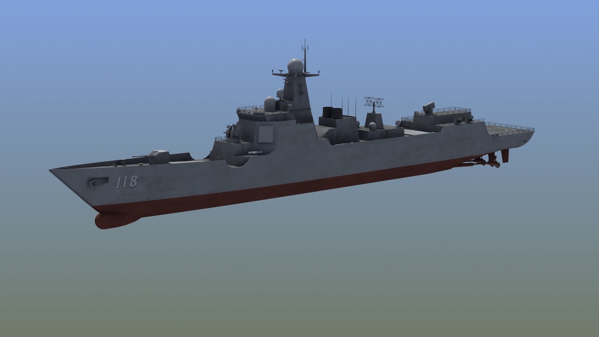 Chinese DDG 052D Destroyer 3D model_16