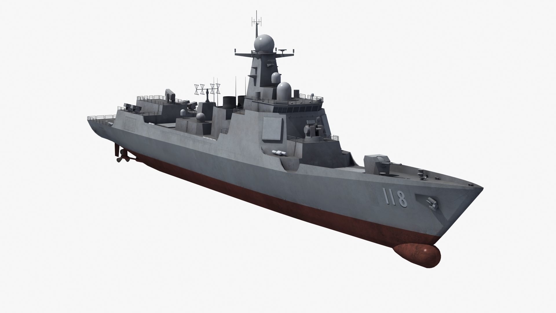 Chinese DDG 052D Destroyer 3D model_1