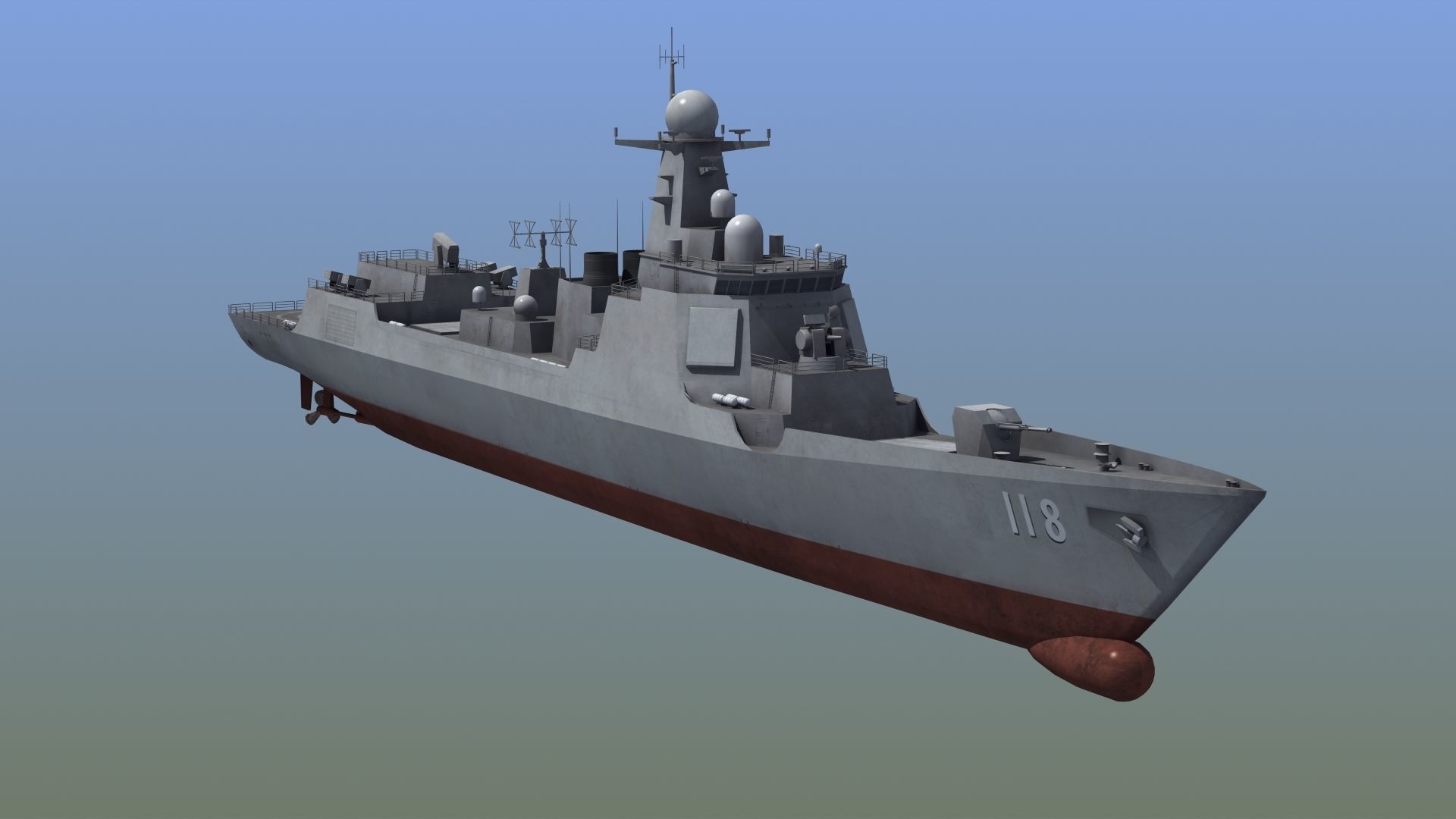 Chinese DDG 052D Destroyer 3D model_5