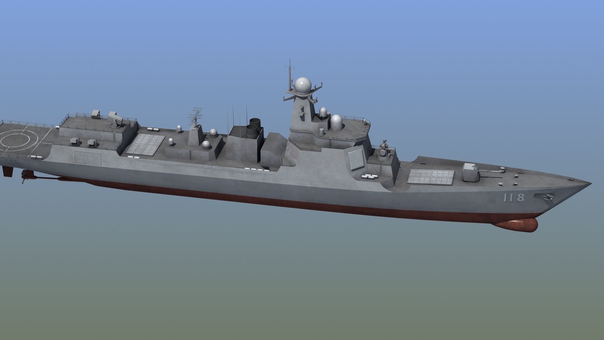 Chinese DDG 052D Destroyer 3D model_3