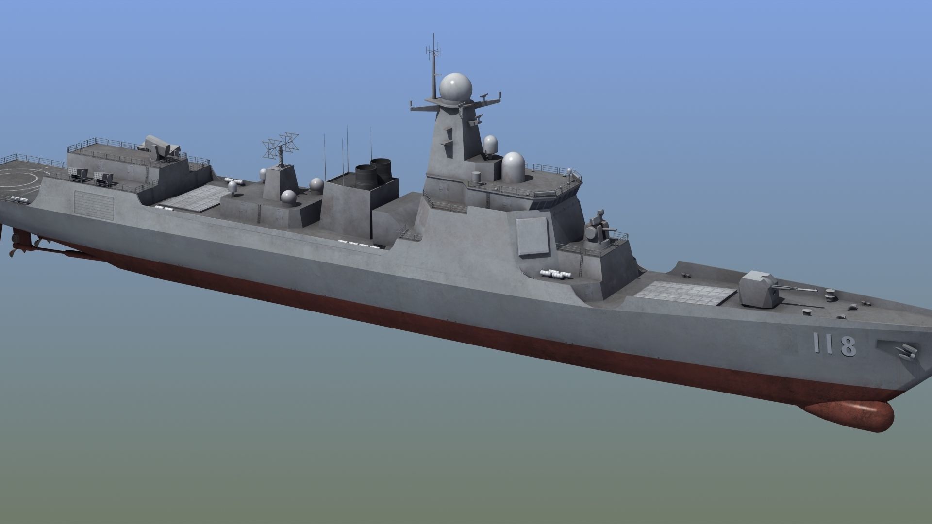 Chinese DDG 052D Destroyer 3D model_8