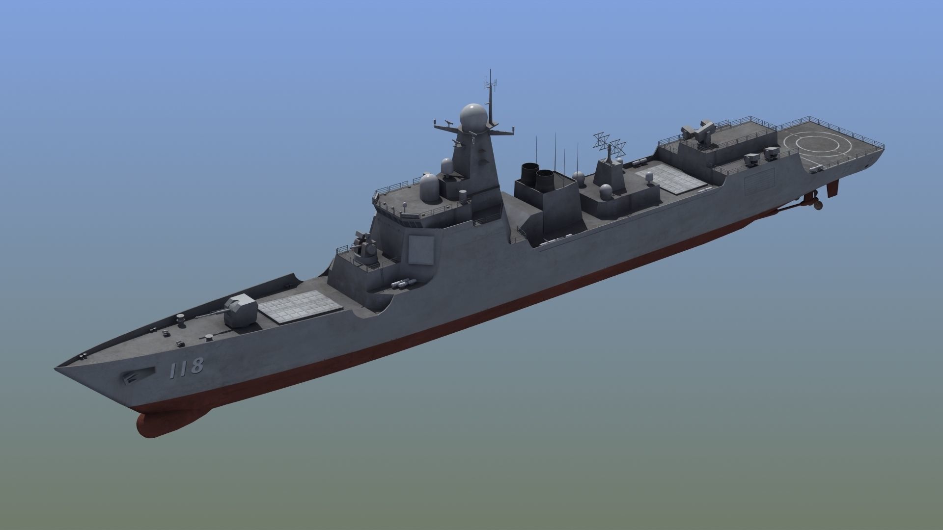 Chinese DDG 052D Destroyer 3D model_27
