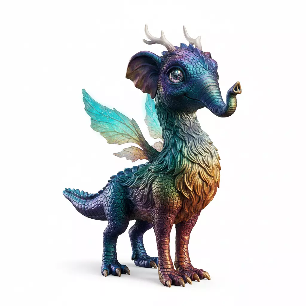 Ancient Dragon Elephant Bat Wing Guardian Beast 3D print model