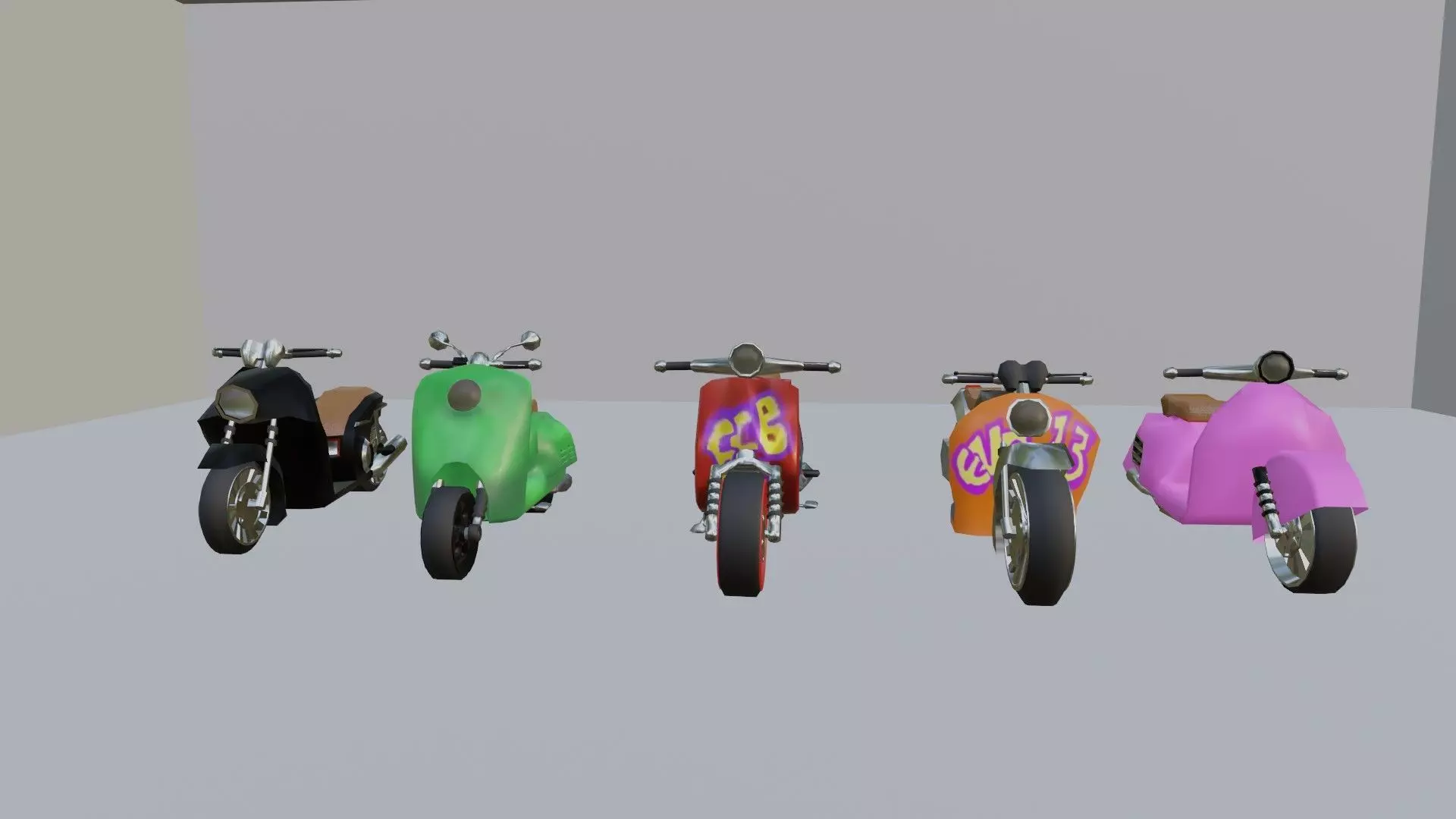 scooter simple lowpoly Low-poly 3D model