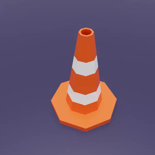 Low Poly Traffic Cone City Road and Construction Prop Free low-poly 3D model
