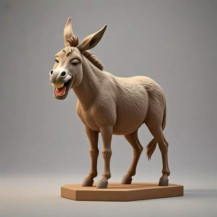 3447 Laughing Donkey 3D Printed Full Figure humor STL 3D print model