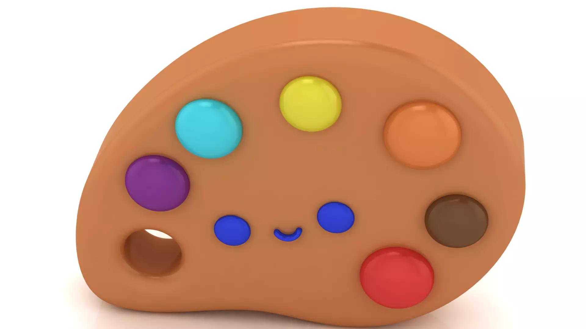 3D Printable Cute Palette Cookie Model 3D print model