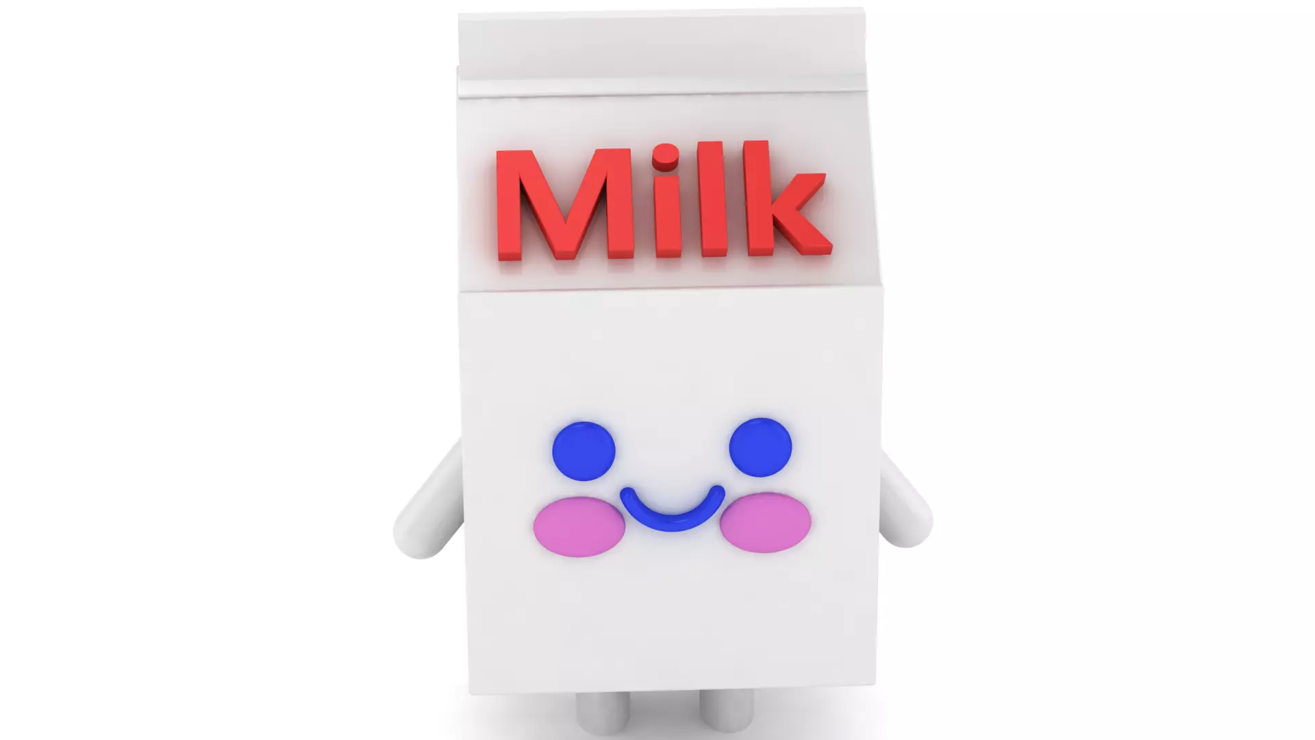 3D Printable Cute Milk Carton Character Model 3D print model