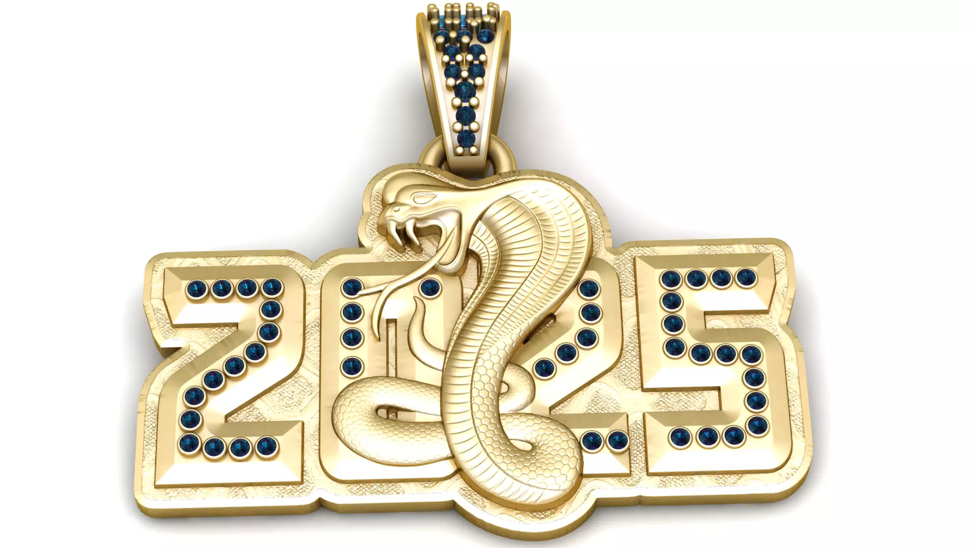 2025 Cobra Pendant with Blue Sapphire Accents 3D print model