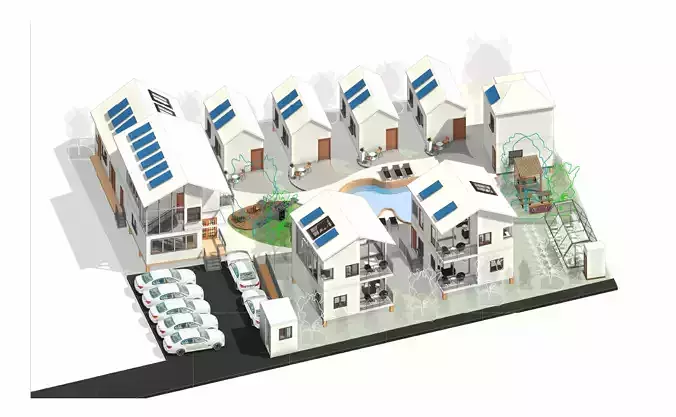 Sustainable Tourism Village Resort 3D model