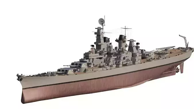 WW2 US NAVY USS NEW JERSEY BATTLESHIP 3D model