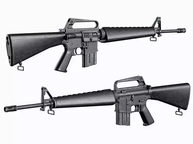 3D model 26-Assault-Rifle-M16-gun model 3d game ready model VR