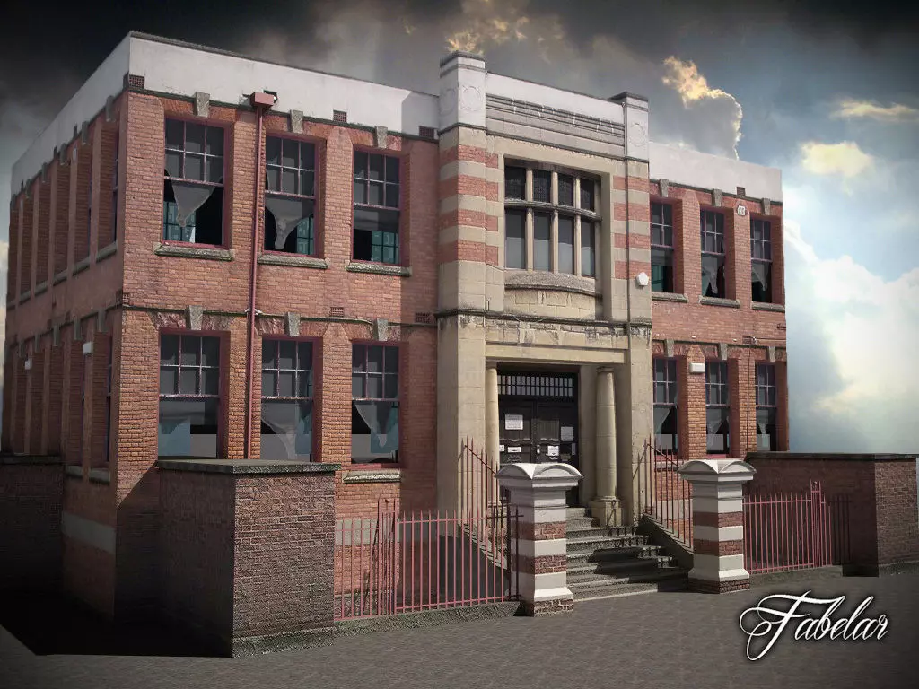 Building 03 Low-poly 3D model_0