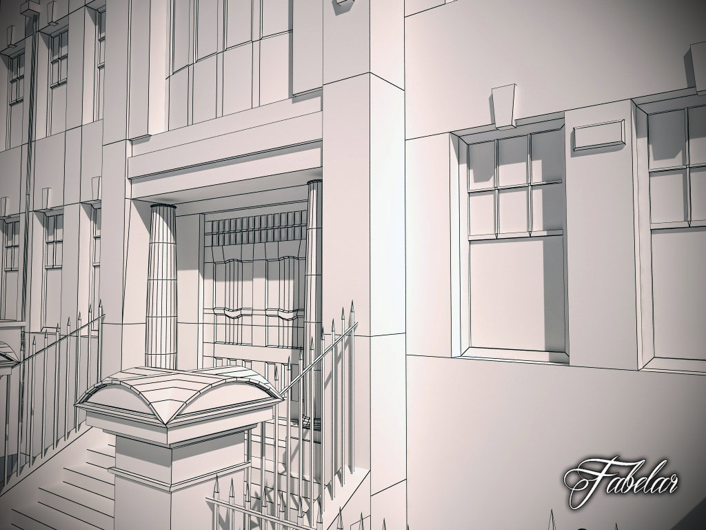 Building 03 Low-poly 3D model_5