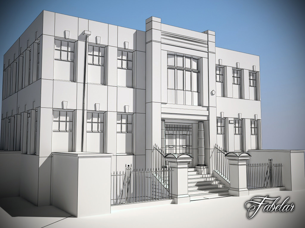 Building 03 Low-poly 3D model_4
