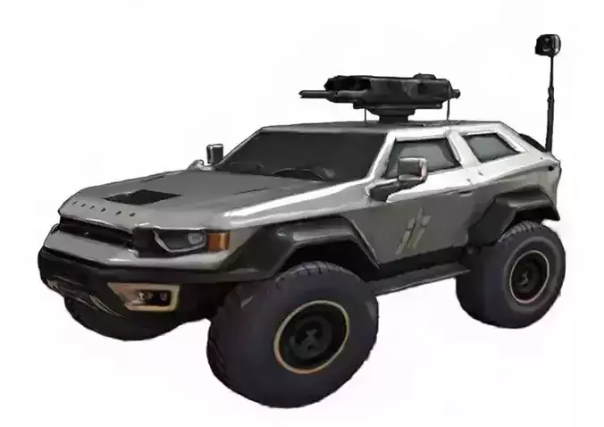 Futuristic Armored Offroad SUV Sci-Fi Military Vehicle Low-poly 3D model