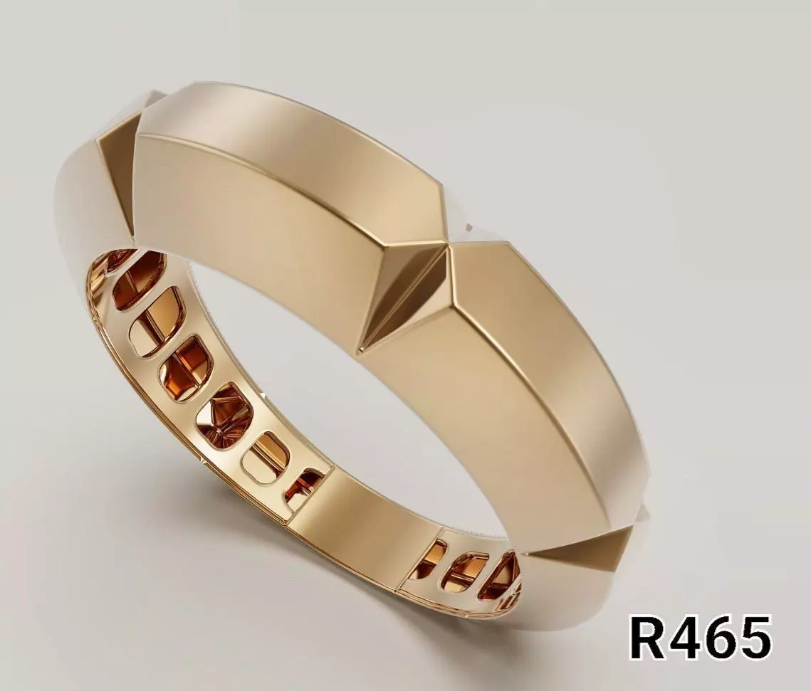 Modern Solid Gold Ring 3D print model