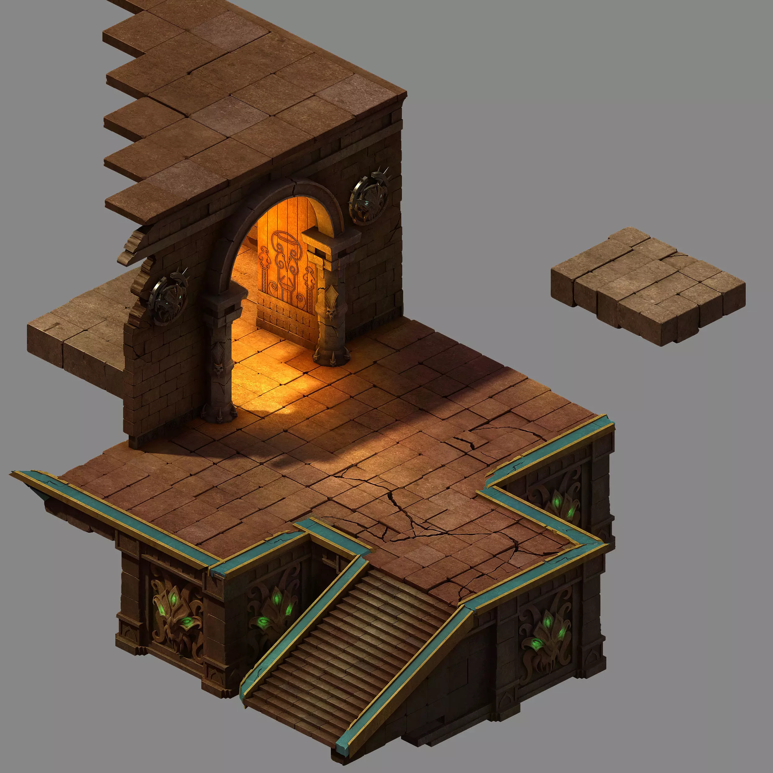 Funeral Place - Door Stairs 02 3D model