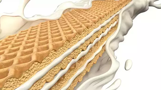 Wafer Chocolate Splash 001 3D model 5