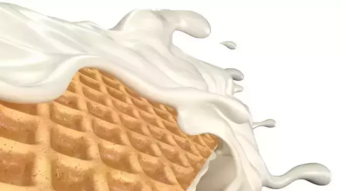 Wafer Chocolate Splash 001 3D model 7