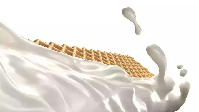 Wafer Chocolate Splash 001 3D model 6